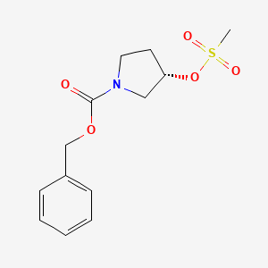 Chemical structure of (S)-Benzyl 3-((methylsulfonyl)oxy)pyrrolidine-1-carboxylate