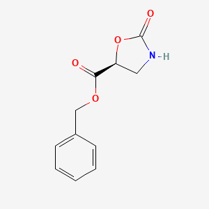 Chemical structure of (S)-benzyl 2-oxooxazolidine-5-carboxylate