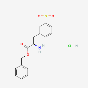 Chemical structure of (S)-Benzyl 2-amino-3-(3-(methylsulfonyl)phenyl)propanoate hydrochloride