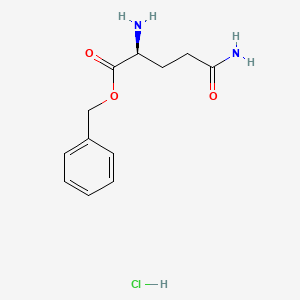 Chemical structure of (S)-Benzyl 2,5-diamino-5-oxopentanoate hydrochloride