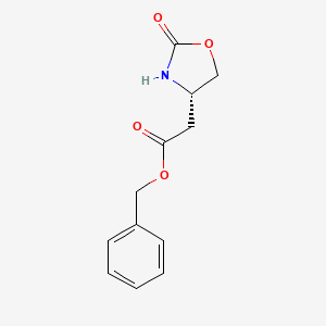 Chemical structure of (S)-benzyl 2-(2-oxooxazolidin-4-yl)acetate