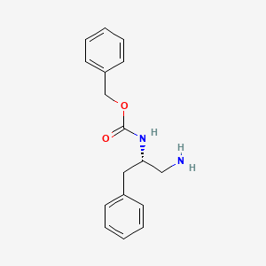 Chemical structure of (S)-benzyl 1-amino-3-phenylpropan-2-ylcarbamate