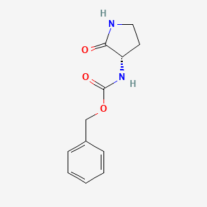 Chemical structure of (S)-Benzyl (2-oxopyrrolidin-3-yl)carbamate