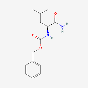 Chemical structure of (S)-Benzyl (1-amino-4-methyl-1-oxopentan-2-yl)carbamate
