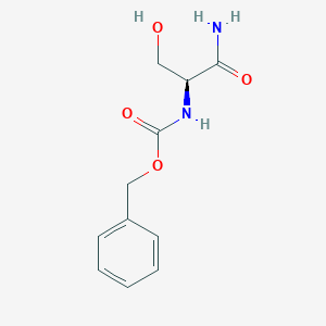 Chemical structure of (S)-Benzyl (1-amino-3-hydroxy-1-oxopropan-2-yl)carbamate