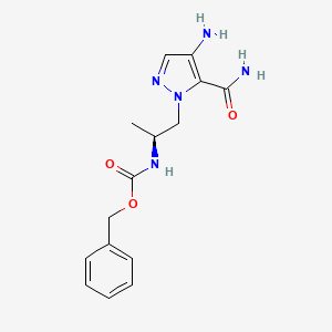 Chemical structure of (S)-Benzyl (1-(4-amino-5-carbamoyl-1H-pyrazol-1-yl)propan-2-yl)carbamate