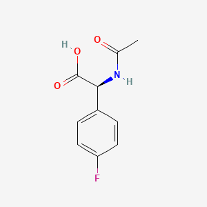 Chemical structure of (S)-Acetylamino-(4-fluoro-phenyl)-acetic acid