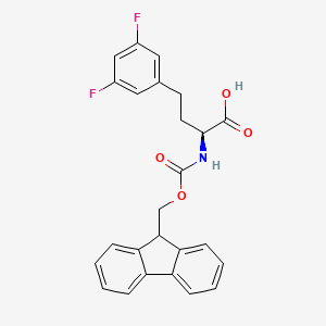 Chemical structure of (S)-a-(Fmoc-amino)-3,5-difluorobenzenebutanoic acid
