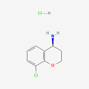 Chemical structure of (S)-8-Chlorochroman-4-amine hydrochloride