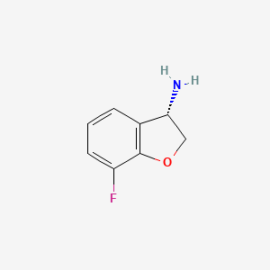Chemical structure of (S)-7-Fluoro-2,3-dihydrobenzofuran-3-amine