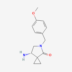 Chemical structure of (S)-7-AMINO-5-(4-METHOXYBENZYL)-5-AZASPIRO[2.4]HEPTAN-4-ONE