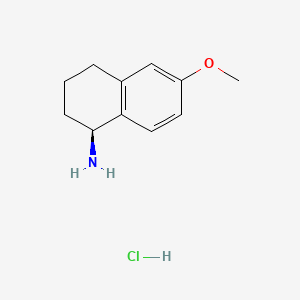 Chemical structure of (S)-6-Methoxy-1,2,3,4-tetrahydronaphthalen-1-amine hydrochloride