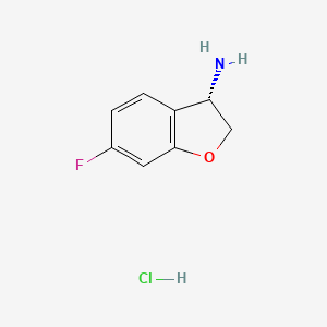 Chemical structure of (S)-6-Fluoro-2,3-dihydrobenzofuran-3-amine hydrochloride
