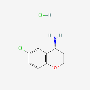 Chemical structure of (S)-6-Chlorochroman-4-amine hydrochloride
