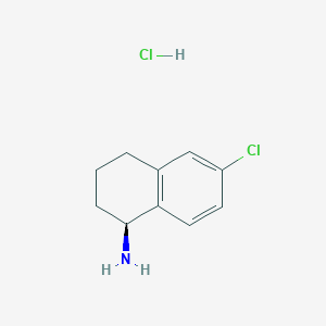 Chemical structure of (S)-6-Chloro-1,2,3,4-tetrahydronaphthalen-1-amine hydrochloride