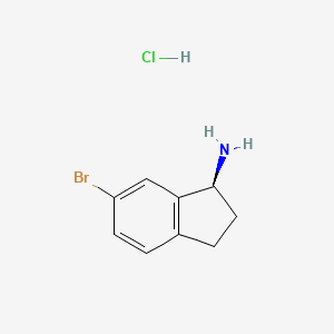 Chemical structure of (S)-6-Bromo-2,3-dihydro-1H-inden-1-amine hydrochloride