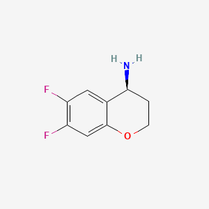 Chemical structure of (S)-6,7-Difluorochroman-4-amine