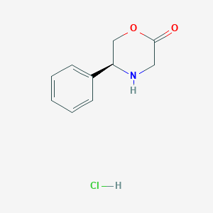 Chemical structure of (S)-5-Phenylmorpholin-2-one hydrochloride