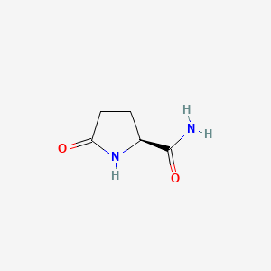 Chemical structure of (S)-5-Oxopyrrolidine-2-carboxamide