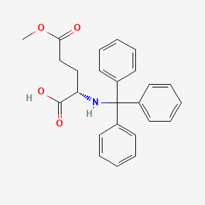 Chemical structure of (S)-5-Methoxy-5-oxo-2-(tritylamino)pentanoic acid