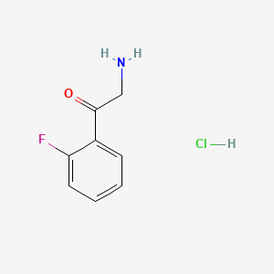 Chemical structure of (S)-5-Fluoro-2,3-dihydrobenzofuran-3-amine hydrochloride