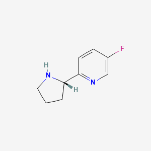 Chemical structure of (S)-5-Fluoro-2-(pyrrolidin-2-yl)pyridine
