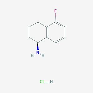 Chemical structure of (S)-5-Fluoro-1,2,3,4-tetrahydronaphthalen-1-amine hydrochloride