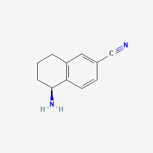 Chemical structure of (S)-5-Amino-5,6,7,8-tetrahydronaphthalene-2-carbonitrile
