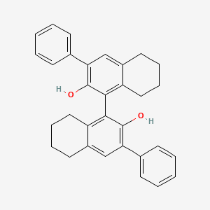 Chemical structure of (S)-5,5',6,6',7,7',8,8'-Octahydro-3,3'-diphenyl-[1,1'-binaphthalene]-2,2'-diol
