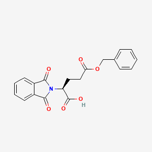 Chemical structure of (S)-5-(Benzyloxy)-2-(1,3-dioxoisoindolin-2-yl)-5-oxopentanoic acid