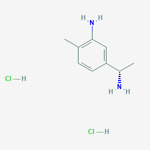 Chemical structure of (S)-5-(1-Aminoethyl)-2-methylaniline dihydrochloride