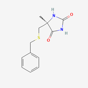 Chemical structure of (S)-5-((benzylthio)methyl)-5-methylimidazolidine-2,4-dione