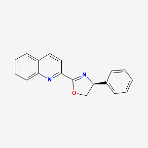 Chemical structure of (S)-4-Phenyl-2-(quinolin-2-yl)-4,5-dihydrooxazole