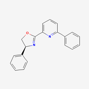 Chemical structure of (S)-4-Phenyl-2-(6-phenylpyridin-2-yl)-4,5-dihydrooxazole