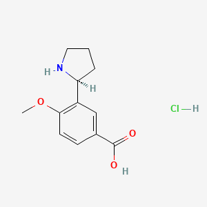 Chemical structure of (S)-4-Methoxy-3-(pyrrolidin-2-yl)benzoic acid hydrochloride