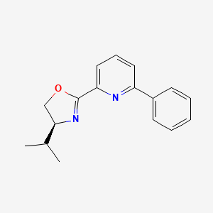 Chemical structure of (S)-4-Isopropyl-2-(6-phenylpyridin-2-yl)-4,5-dihydrooxazole