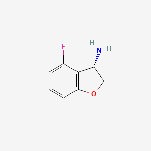 Chemical structure of (S)-4-Fluoro-2,3-dihydrobenzofuran-3-amine
