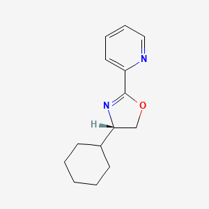 Chemical structure of (S)-4-Cyclohexyl-2-(pyridin-2-yl)-4,5-dihydrooxazole