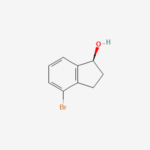 Chemical structure of (S)-4-Bromo-2,3-dihydro-1H-inden-1-ol