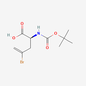 Chemical structure of (S)-4-Bromo-2-((tert-butoxycarbonyl)amino)pent-4-enoic acid