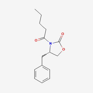 Chemical structure of (S)-4-Benzyl-3-pentanoyloxazolidin-2-one