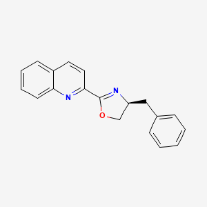 Chemical structure of (S)-4-Benzyl-2-(quinolin-2-yl)-4,5-dihydrooxazole