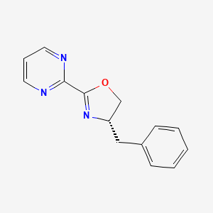 Chemical structure of (S)-4-Benzyl-2-(pyrimidin-2-yl)-4,5-dihydrooxazole