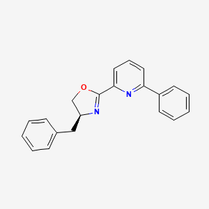 Chemical structure of (S)-4-Benzyl-2-(6-phenylpyridin-2-yl)-4,5-dihydrooxazole