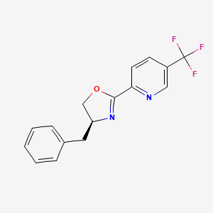 Chemical structure of (S)-4-Benzyl-2-(5-(trifluoromethyl)pyridin-2-yl)-4,5-dihydrooxazole
