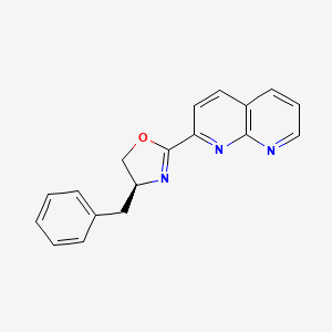 Chemical structure of (S)-4-Benzyl-2-(1,8-naphthyridin-2-yl)-4,5-dihydrooxazole
