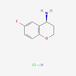 Chemical structure of (S)-6-fluorochroman-4-amine hydrochloride