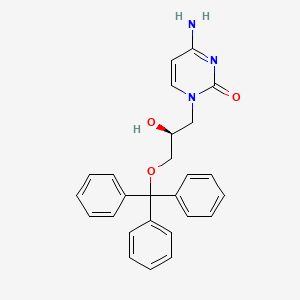 Chemical structure of (S)-4-amino-1-(2-hydroxy-3-(trityloxy)propyl)pyrimidin-2(1H)-one