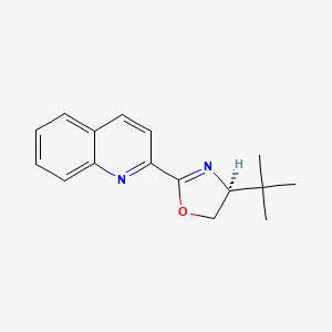 Chemical structure of (S)-4-(tert-Butyl)-2-(quinolin-2-yl)-4,5-dihydrooxazole