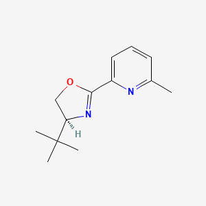 Chemical structure of (S)-4-(tert-Butyl)-2-(6-methylpyridin-2-yl)-4,5-dihydrooxazole